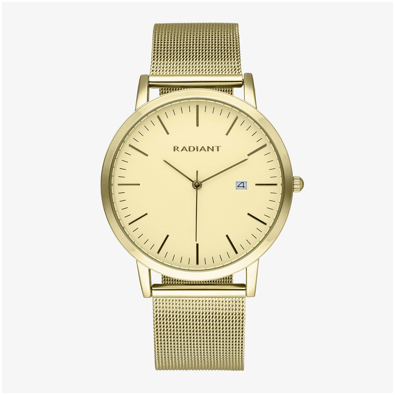 Reloj Hombre Clik 42MM Oro IPG Malla Acero Dorado Radiant