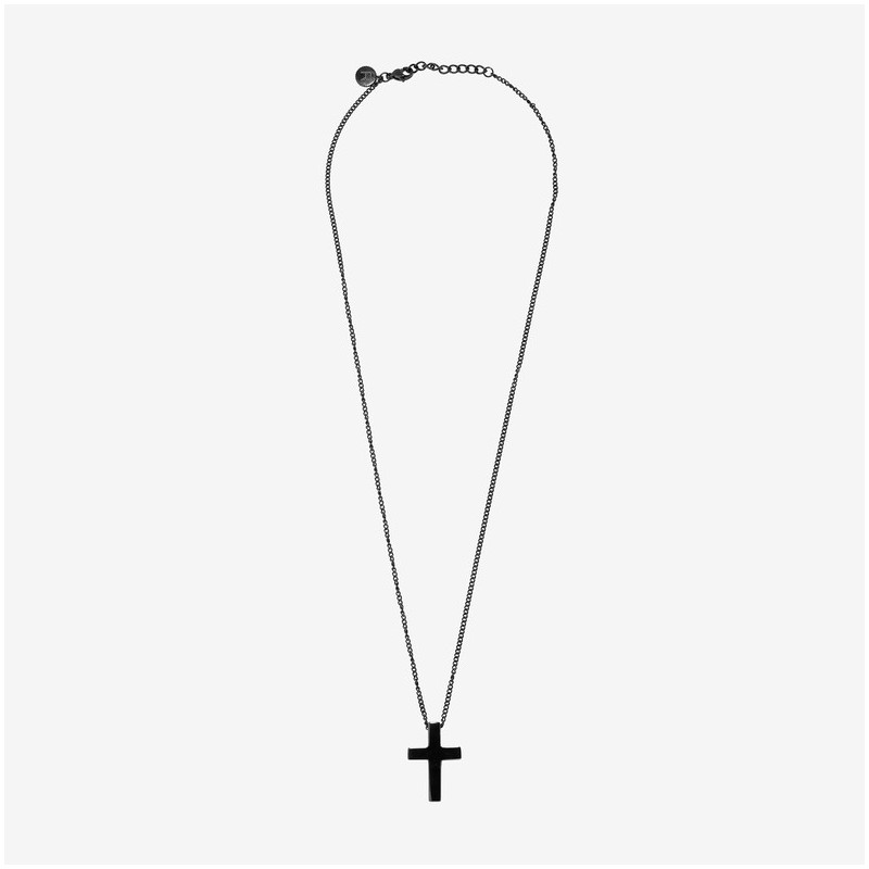 Collar Hombre Mateo Cruz Lisa en Negro