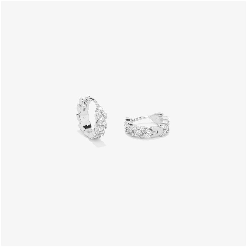 Pendientes de Plata forma de Aro Circonita THE CROWN Radiant
