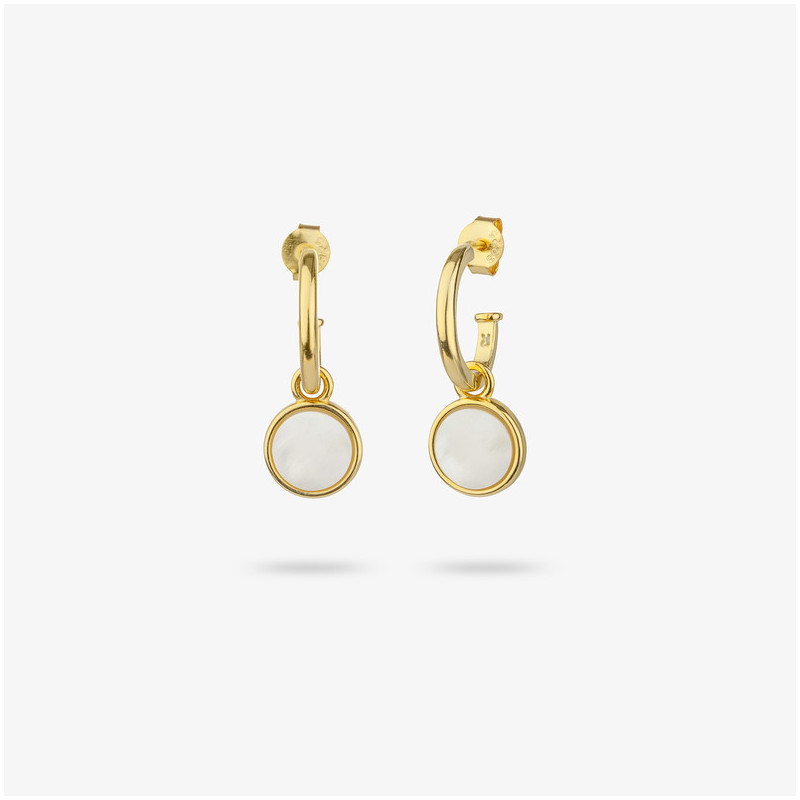 Pendientes de Aro de Oro con Perla MOTHER OF PEARL Radiant