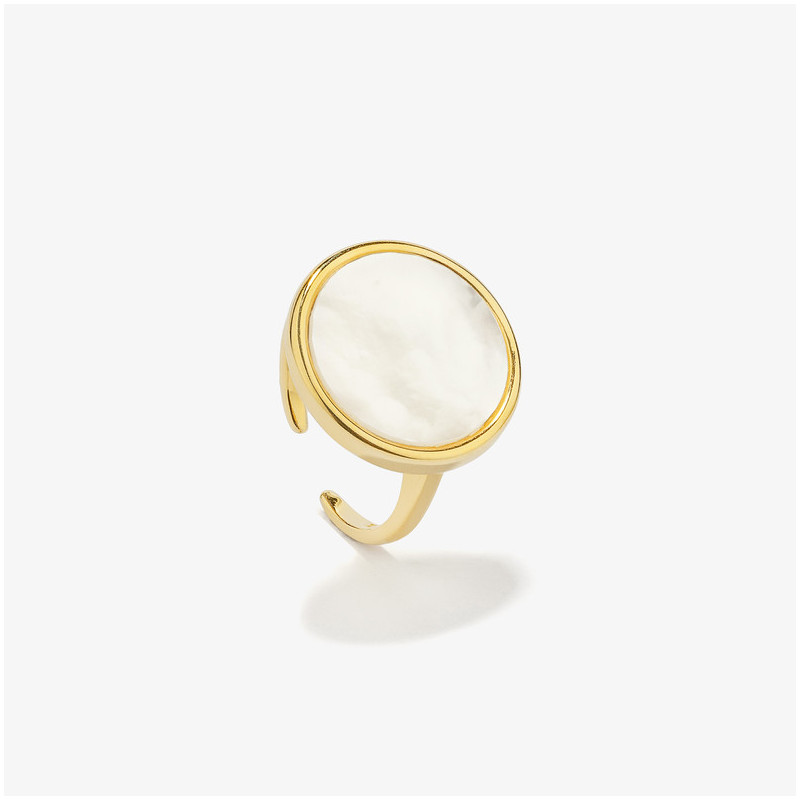 Anillo Redondo de Oro con Perla MOTHER OF PEARL Radiant