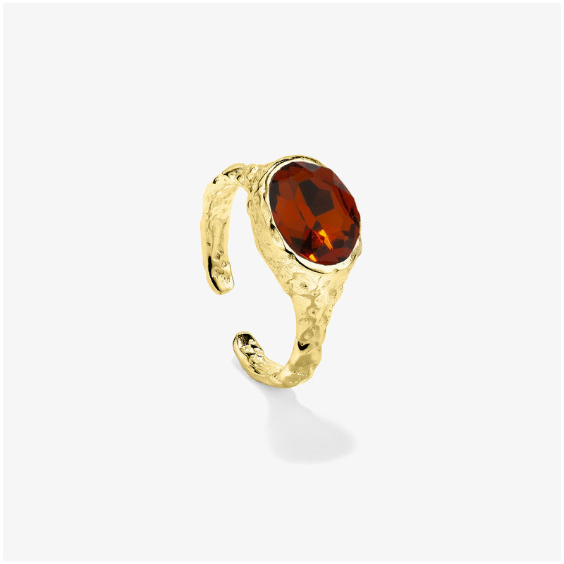 Anillo de Oro Cristal Caramelo colección TEXTURES Radiant