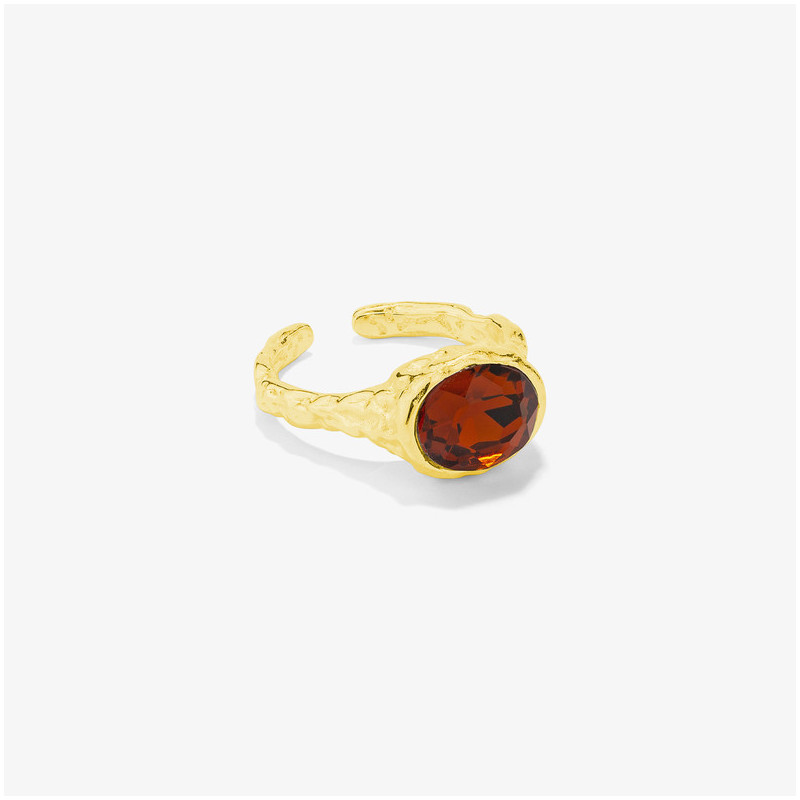 Anillo de Oro Cristal Caramelo colección TEXTURES Radiant