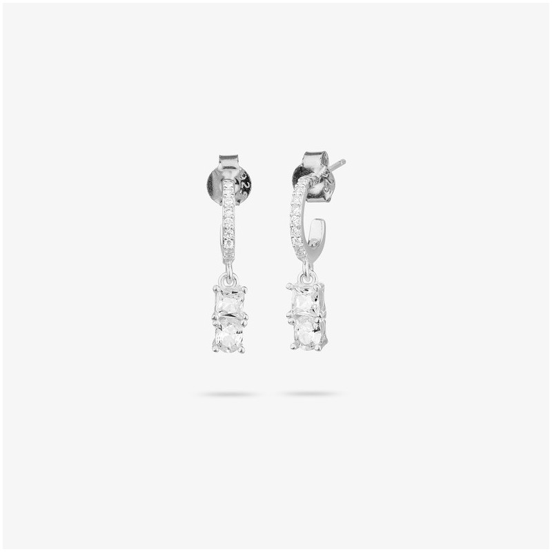 Pendientes de Plata Cristal Blanco colección THE 21TH CENTURY Radiant