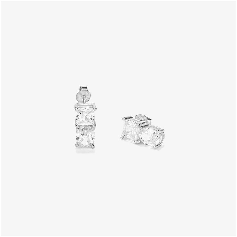 Pendientes de Plata Cristal Blanco colección THE 21TH CENTURY Radiant