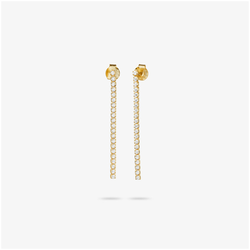 Pendiente dorado/piedra Blanca colección FIRST CLASS Radiant