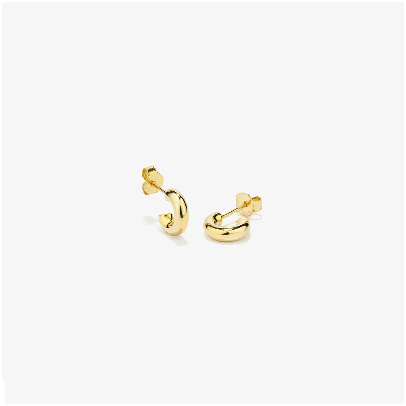 Pendientes de aro pequeños Radiant en oro dorado