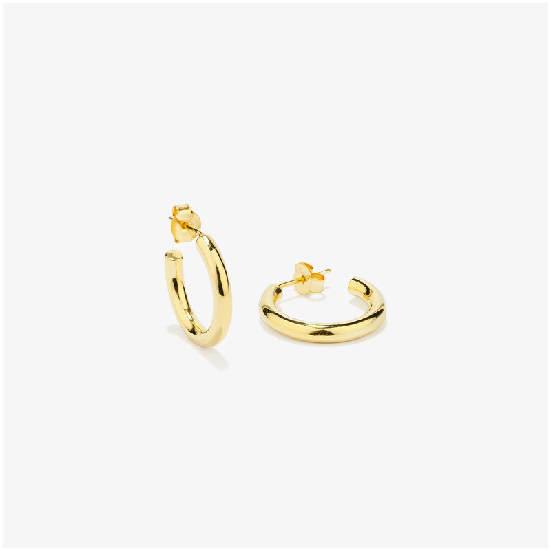 Pendientes de aro grande Radiant en oro dorado