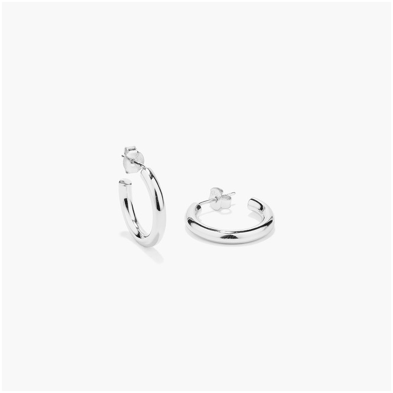 Pendientes de aro grande de plata Radiant