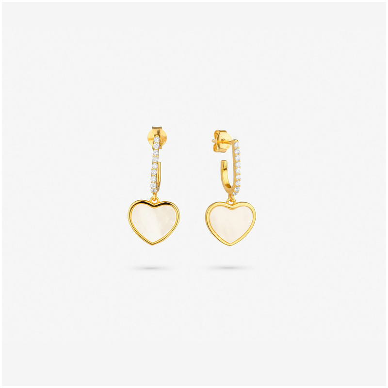 Pendientes Aro Corazón Madreperla