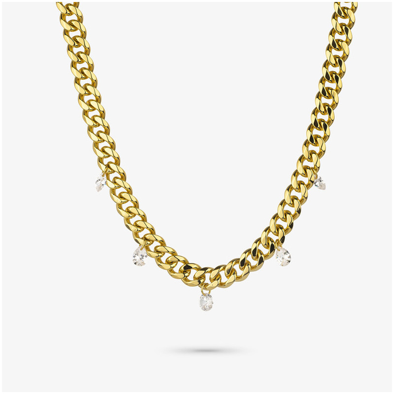 Collar Mujer Gaga Queen Oro | Eslabones Dorados con Detalles Refinados