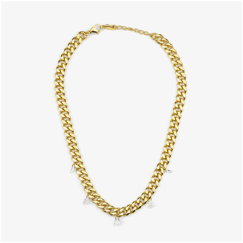 Collar Mujer Gaga Queen Oro | Eslabones Dorados con Detalles Refinados
