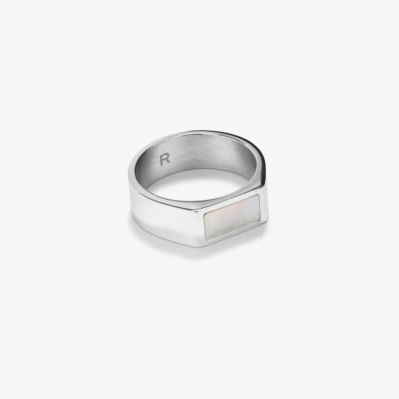 Anillo Hombre Strong MOP Plateado | Radiant