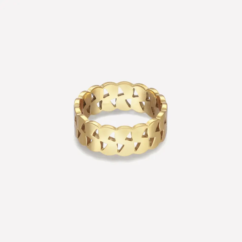 Anillo Hombre Chain Padlock Dorado | Radiant