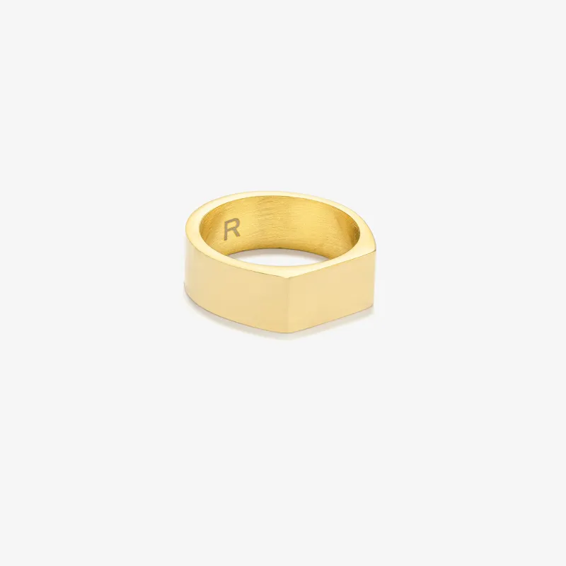 Anillo Sello Slim Oro T26 SHINE & MATT Hombre RADIANT Joyas