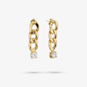 Pendientes Mujer Gaga Chain Oro | Cadenas Doradas de Estilo Audaz