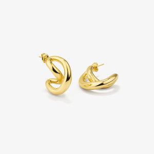 Pendientes Mujer Blake Twist Oro | Diseño Moderno en Acero Dorado