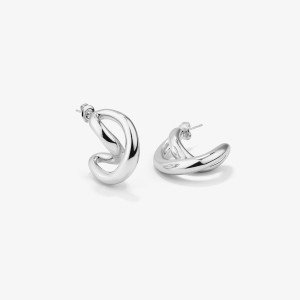 Pendientes Mujer Blake Twist Plata | Diseño Twist en Acero Plateado