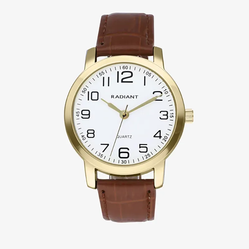 GRAND 40MM WHITE DIAL IPG BROWN LEATHER
