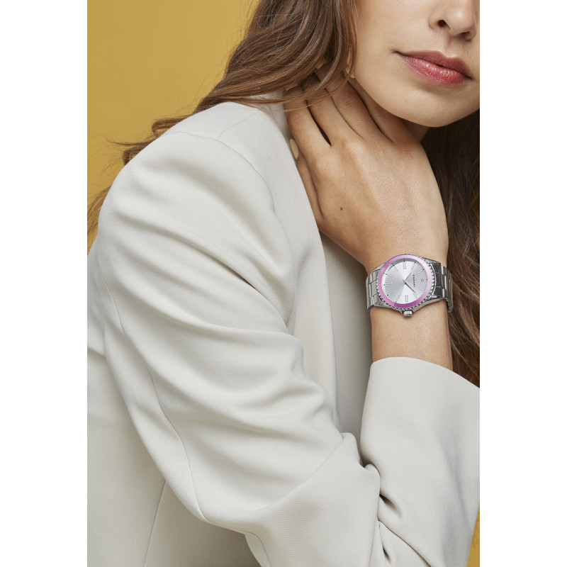 FROST 38MM PINK BEZEL SS DIAL & BRAZ
