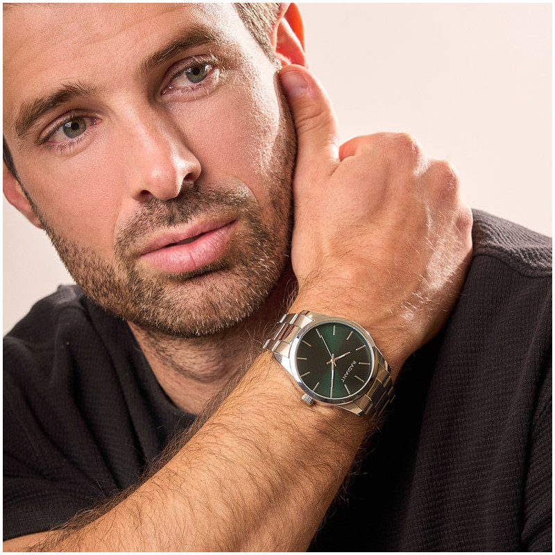 Reloj Hombre Basic42 Verde/Plata