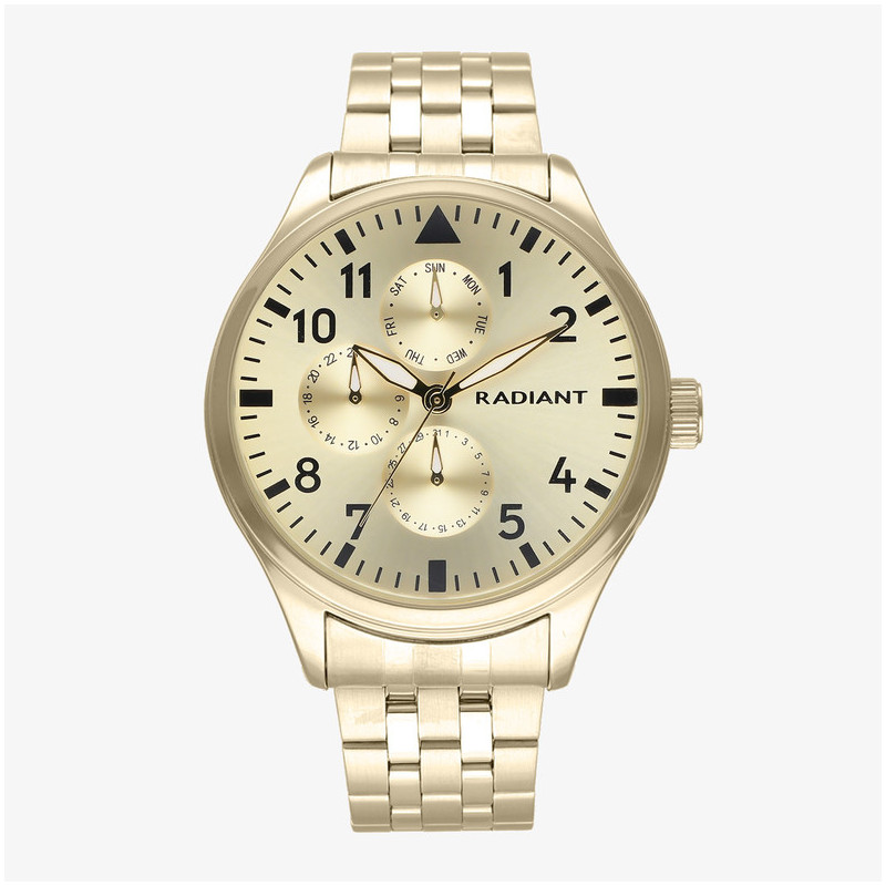 Reloj Hombre Caiman 43MM Oro IPG Brazalete, Acero, Dorado Radiant