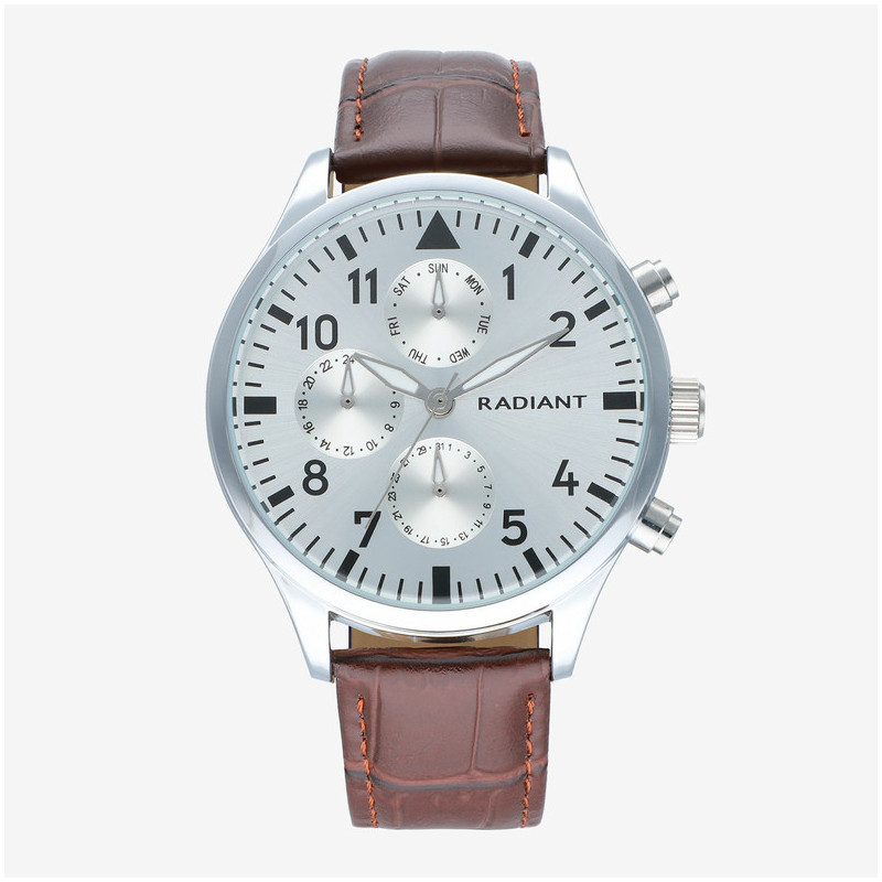 Radiant Caiman Reloj de Hombre con correa de cuero marrón