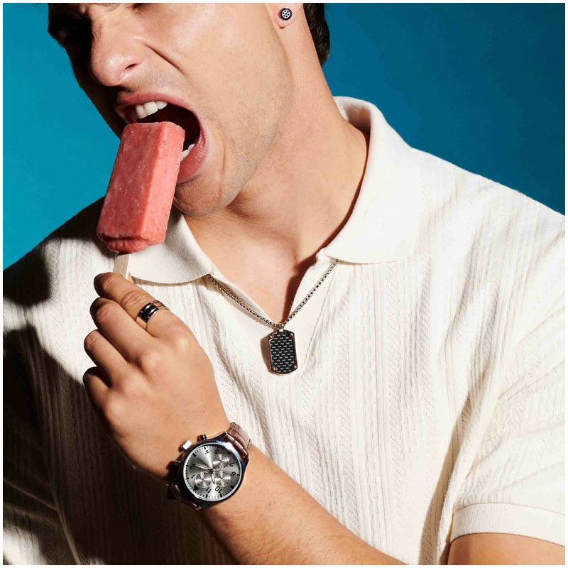 Radiant Caiman Reloj de Hombre con correa de cuero marrón