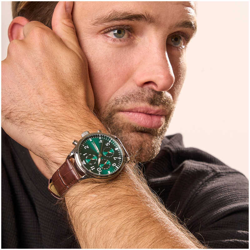 Radiant Caiman Reloj de Hombre Plateado