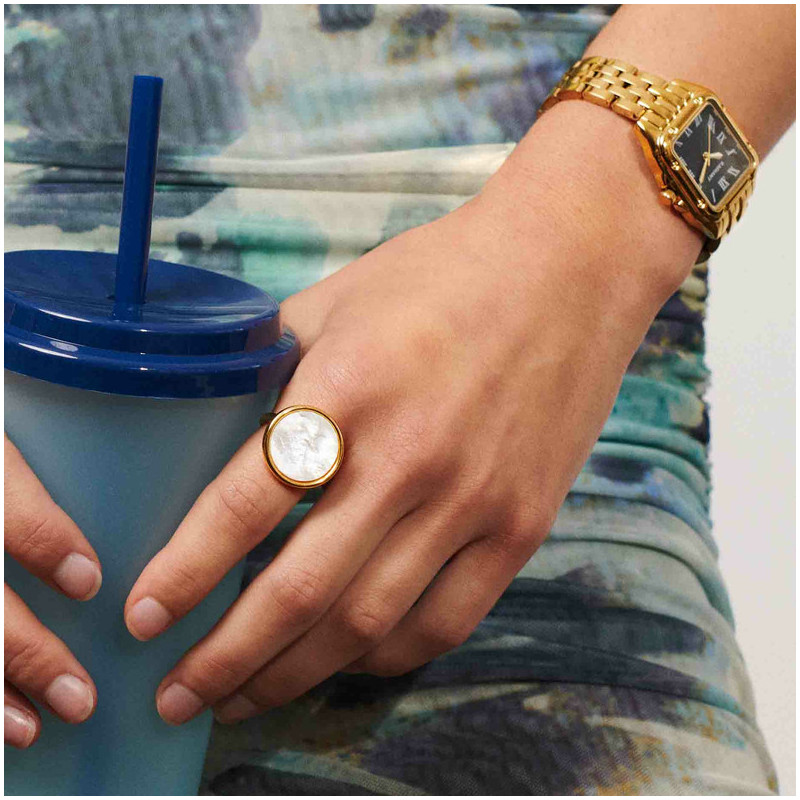 Radiant Bahamas Reloj de Mujer Dorado con Esfera Verde y Brazalete de
