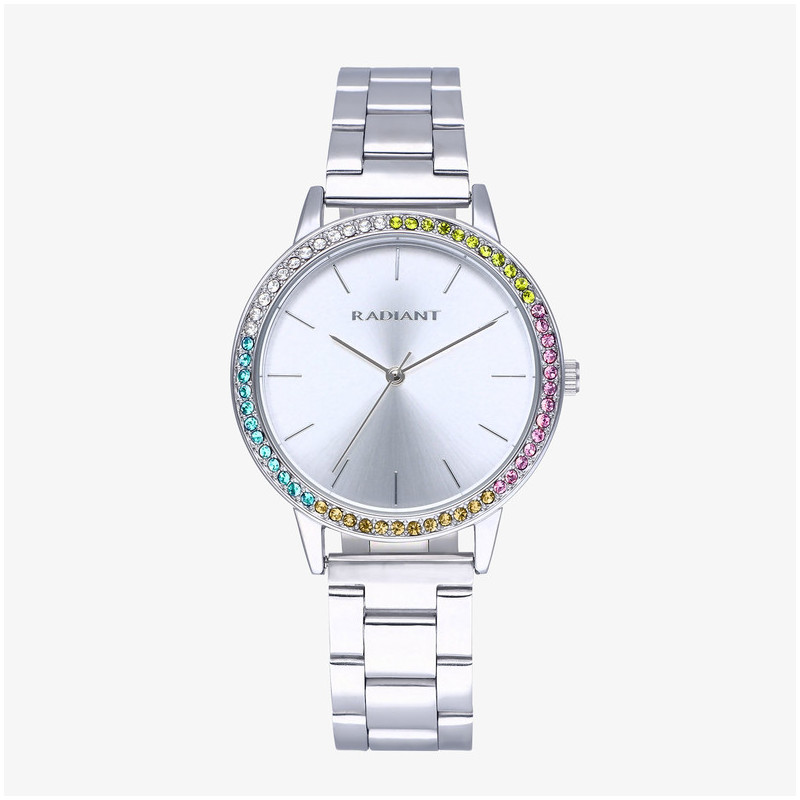 Reloj Mujer Christy 36MM Multi Crystals Brazalete Plateado Radiant