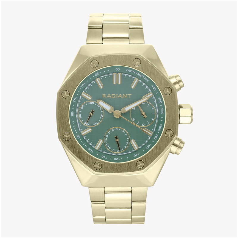 Reloj Hombre Volie 44MM Green IPG Brazalete, Acero, Dorado Radiant