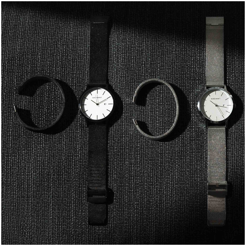 Reloj Hombre Clik 42MM SS Negro Malla, Acero, Negro Radiant