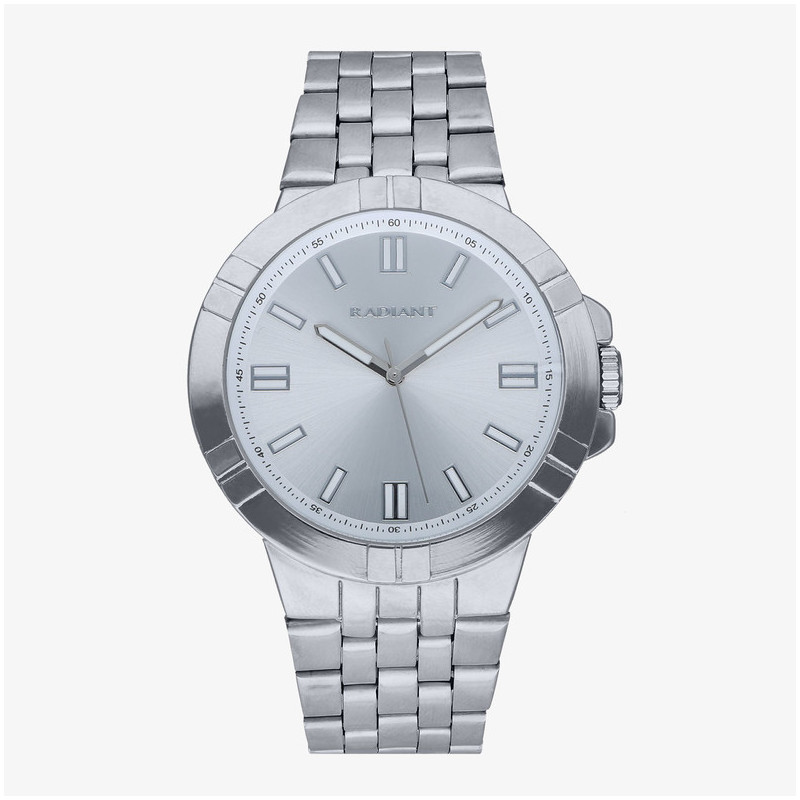 Reloj Hombre Atomik 44MM Plata SS Brazalete, Acero, Plateado Radiant