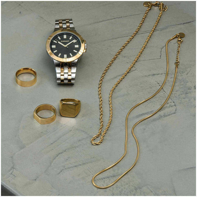 Reloj Hombre Atomik 44MM Bicolor IPG Brazalete, Acero,   Oro Radiant
