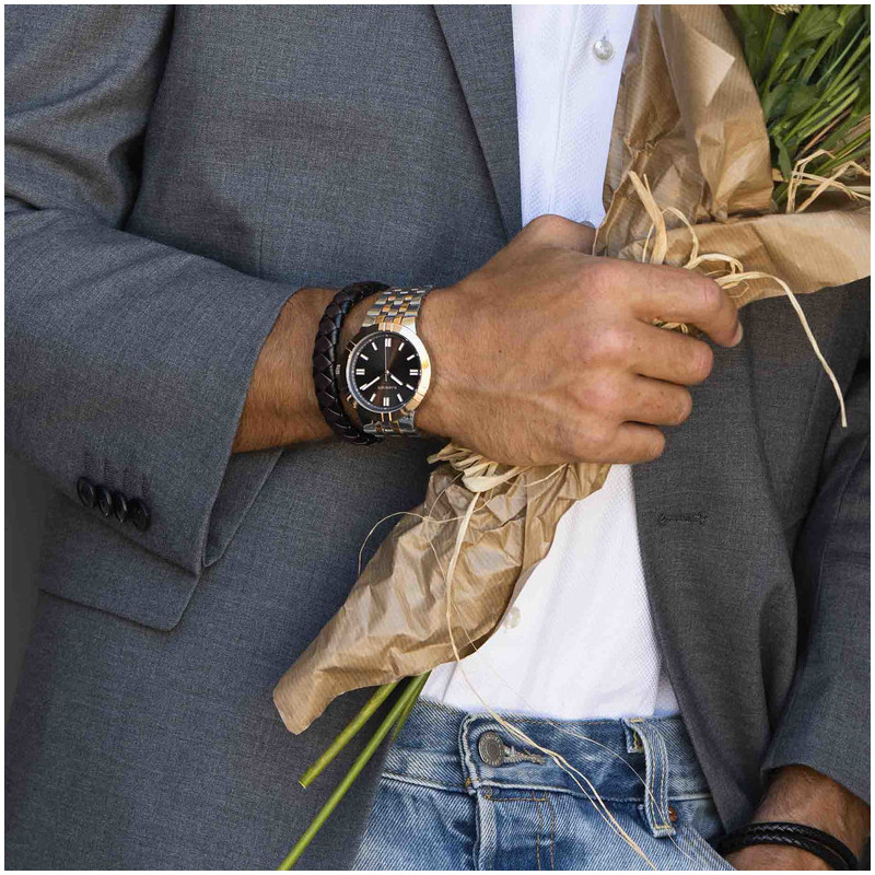 Reloj Hombre Atomik 44MM Bicolor IPG Brazalete, Acero,   Oro Radiant