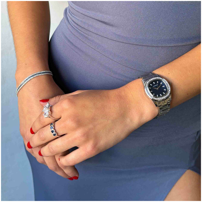 Radiant Scape Reloj de Mujer Azul Plateado con Brazalete de Acero