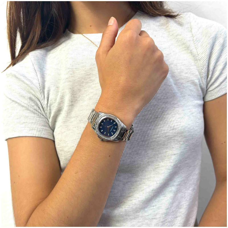 Radiant Scape Reloj de Mujer Azul Plateado con Brazalete de Acero