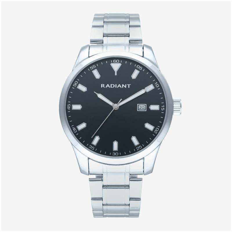 Radiant Victory Reloj de Hombre Plateado Esfera en Negro