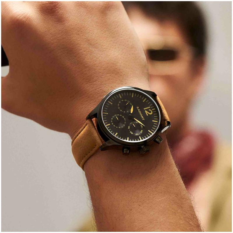 Radiant Team Reloj de Hombre Correa Piel Sintética en Rojo