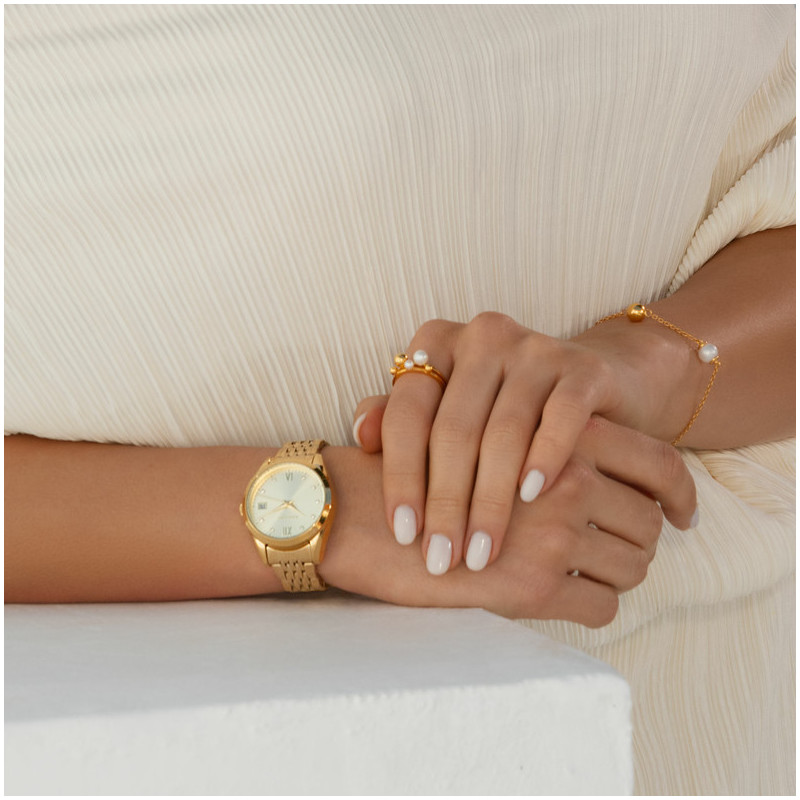 Radiant Legacy Reloj de Mujer Dorado Brazalete Acero