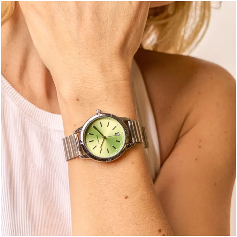 Reloj Mujer Kim Verde Plateado