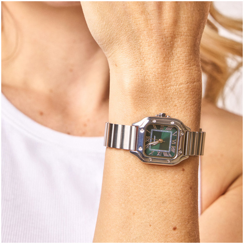 Reloj Mujer Chris Her Verde Plateado