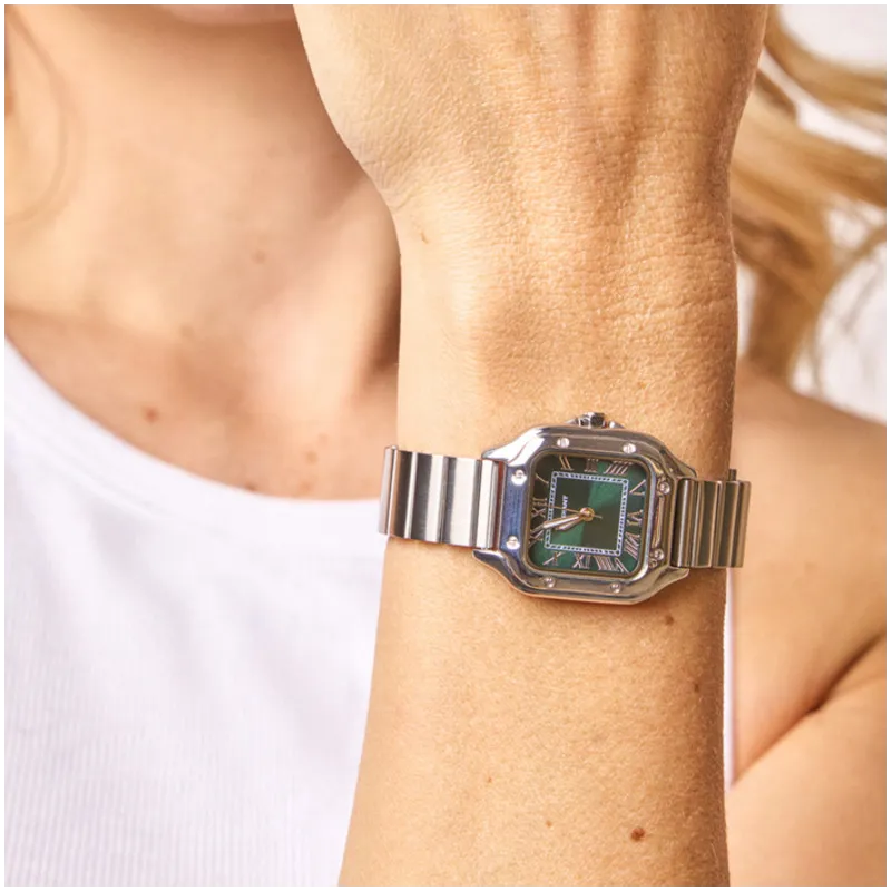 Reloj Mujer Chris Her Verde Plateado