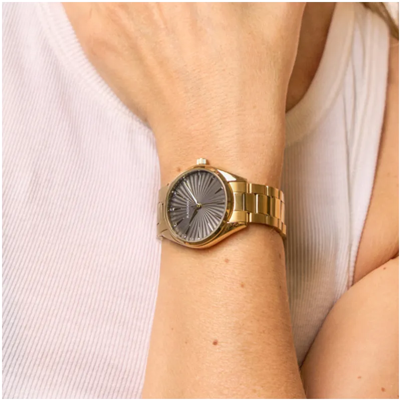 Reloj Mujer Gris Dorado