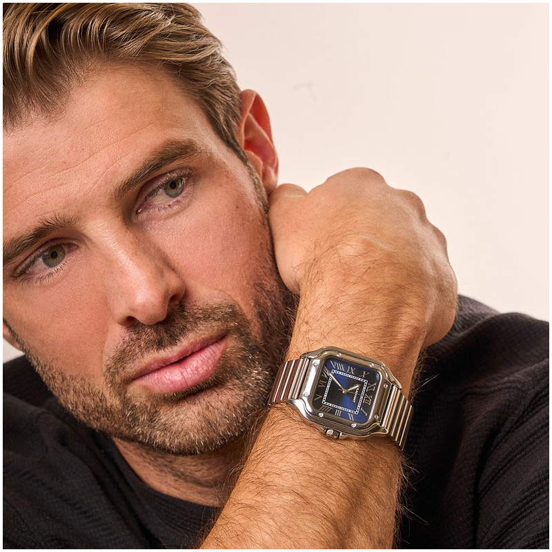 Reloj Hombre Chris Him Azul Plateado