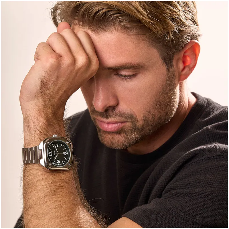 Reloj Hombre Vittorio Negro Plateado