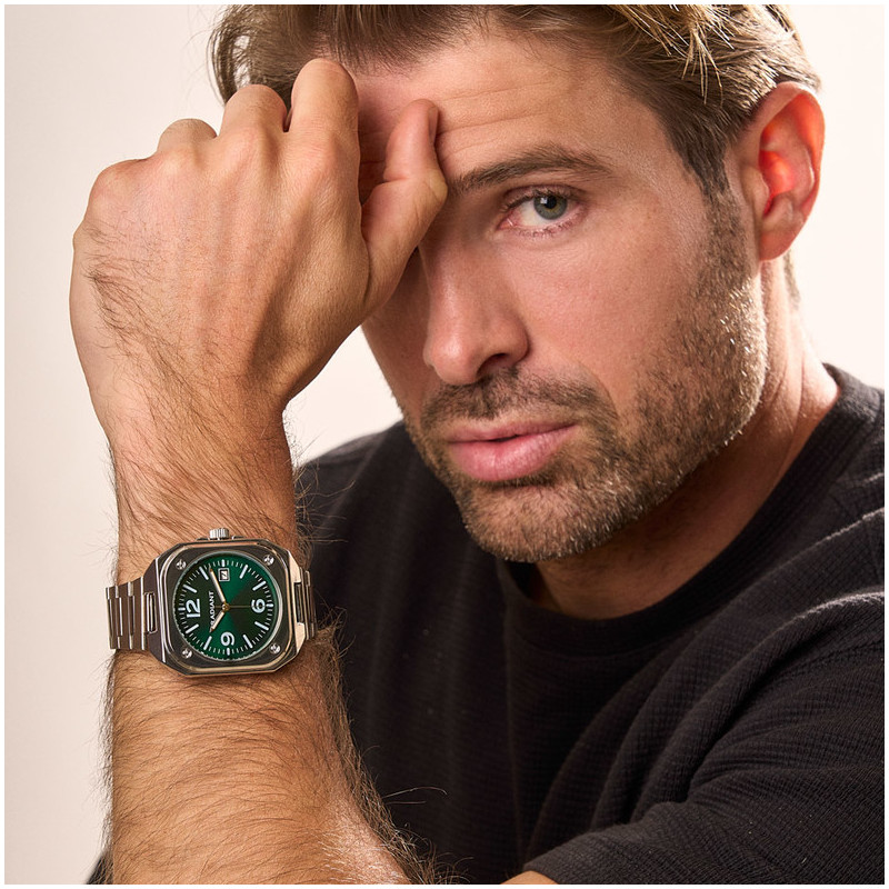 Reloj Hombre Vittorio Verde Plateado