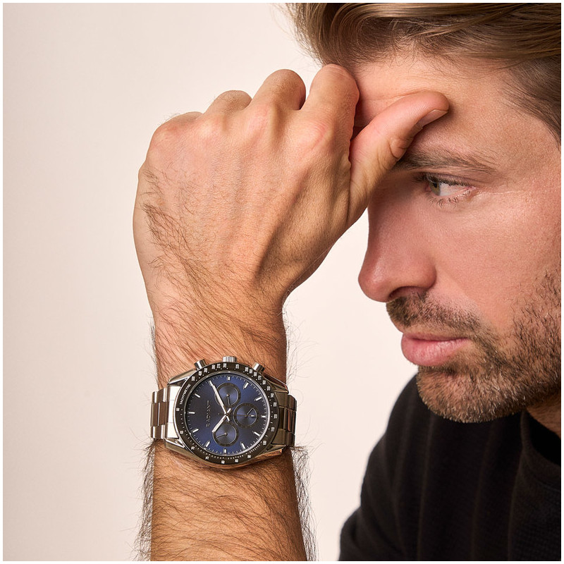 Reloj Hombre Marlon Azul Plateado