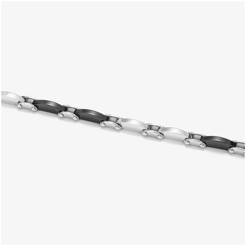 Pulsera Tornillos Plata Black CERAMIC Hombre RADIANT Joyas